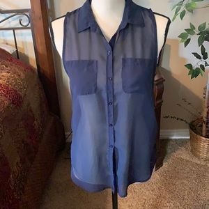 Sheer Navy Blue Blouse